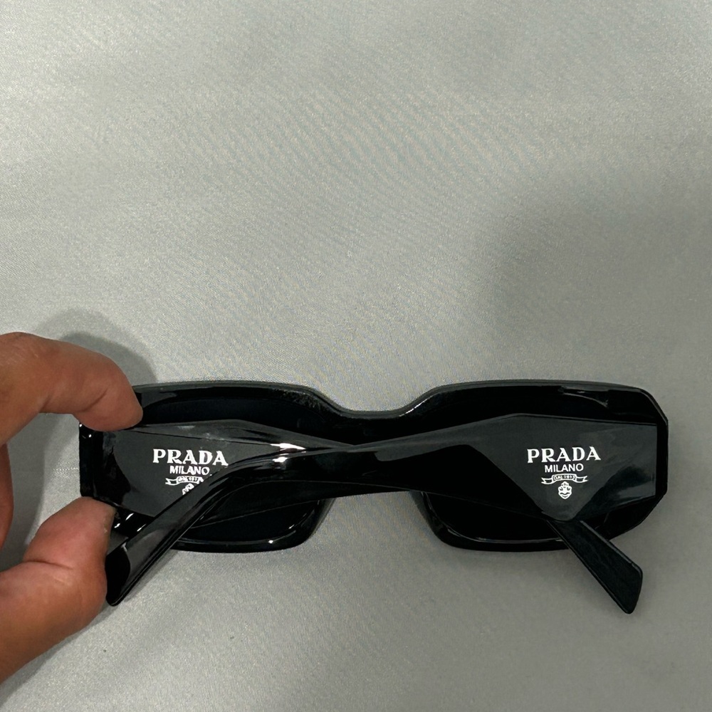 Prada Men's Black Rectangular Sunglasses - Picture 2 of 3